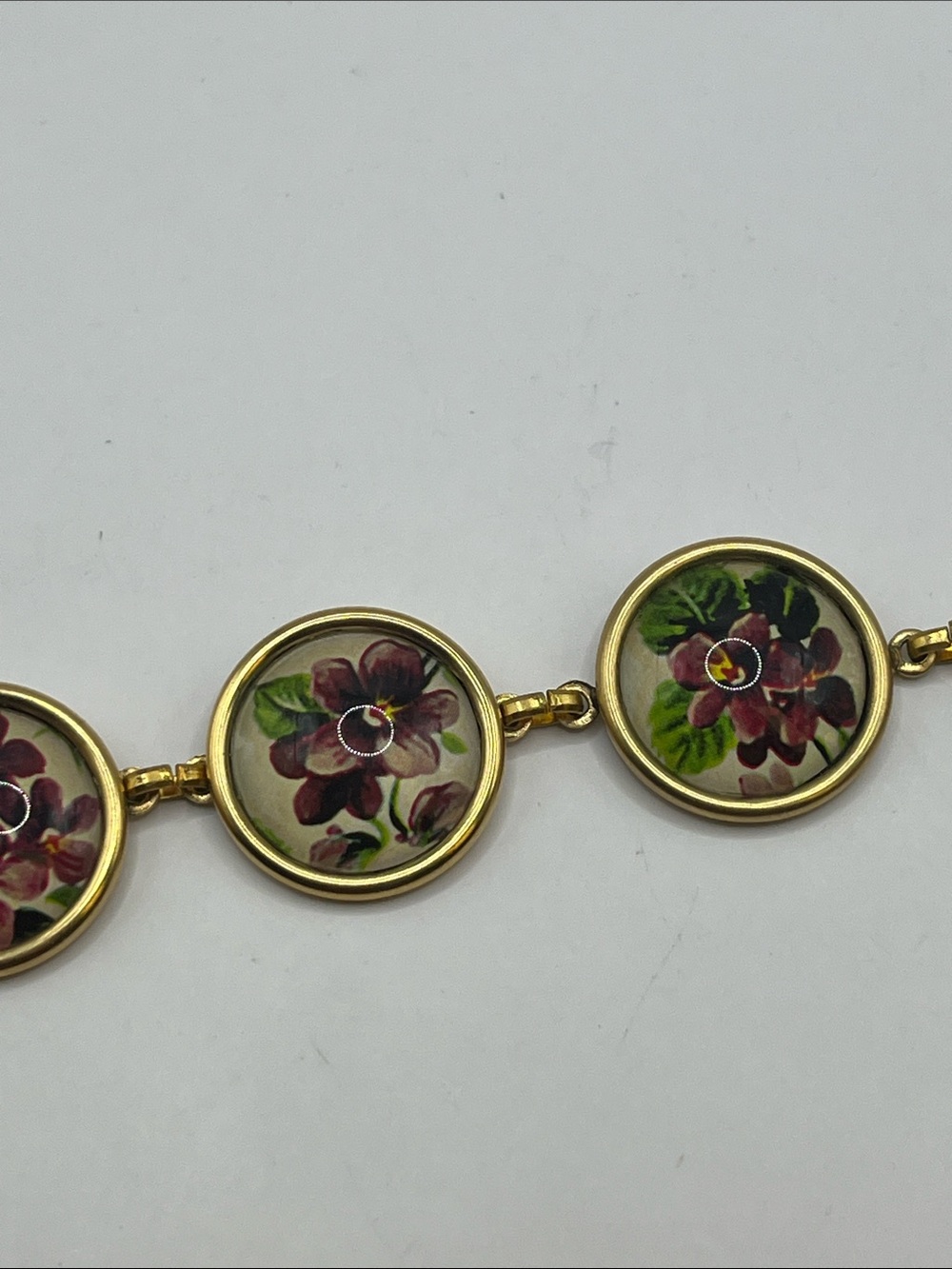 Vintage Retro Floral Panel Link Bracelet Attributed to Designs From The Deep - Picture 6 of 7